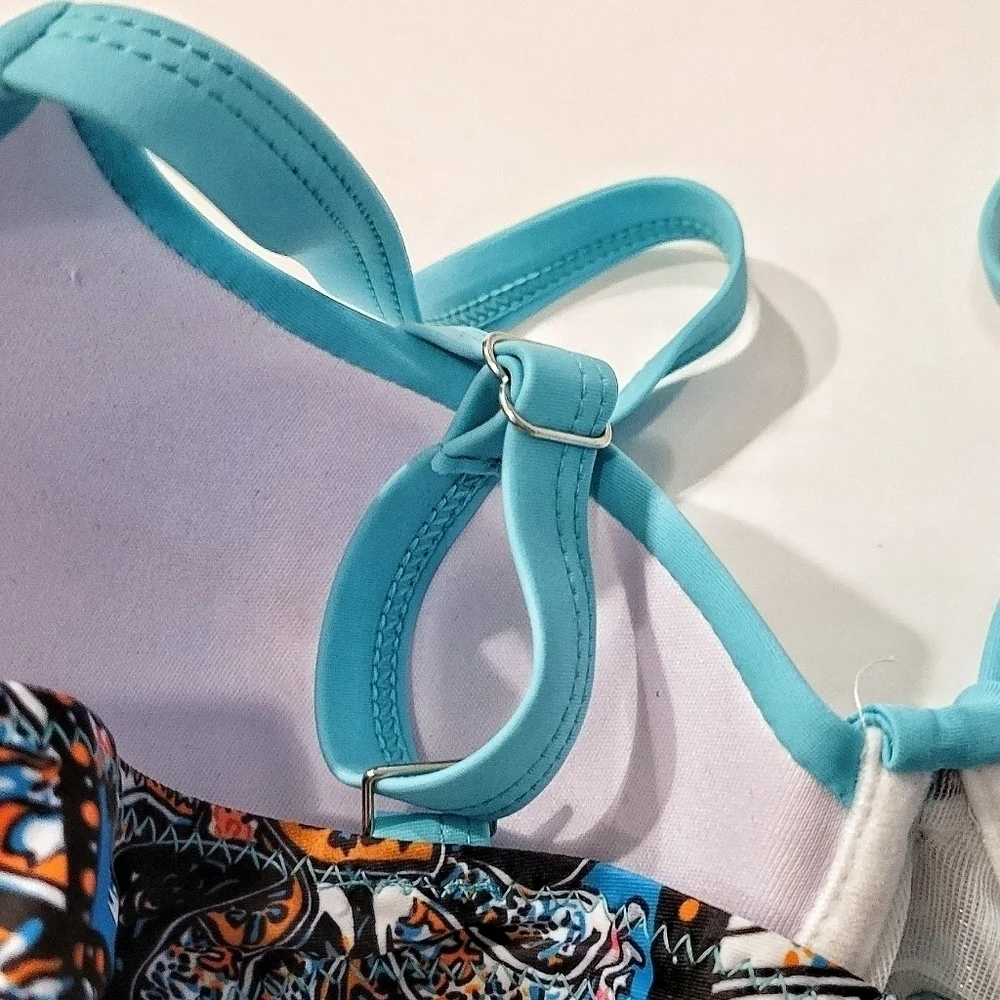 Teal & Boho Print 2 Piece Bikini - Picture 9 of 16